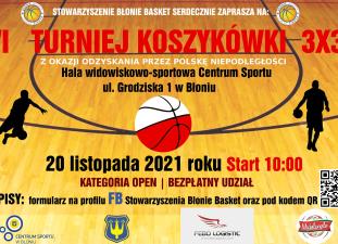 Plakat informacyjny - turniej piłki koszykowej